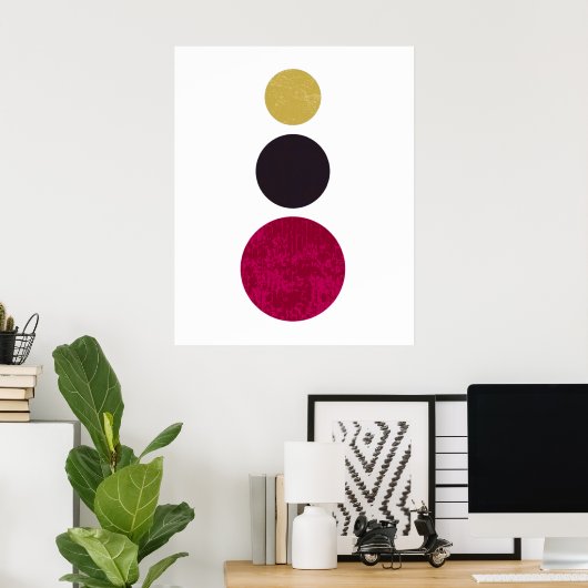 Moderne, minimale Abstracte elegante kunst Poster (Thuiskantoor)