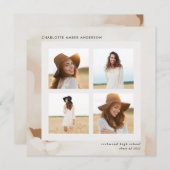 Moderne minimale abstracte fotocollage afstuderen kaart (Voorkant / Achterkant)