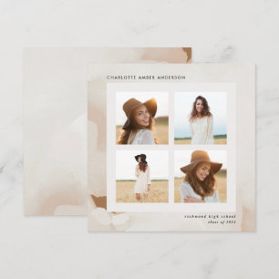 Moderne minimale abstracte fotocollage afstuderen kaart