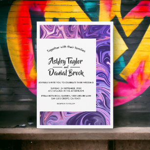 Moderne, minimale Abstracte galaxy Art Elegant Wed Kaart