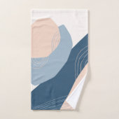 Moderne minimale abstracte geometrische blauw & ro bad handdoek (Handdoek)