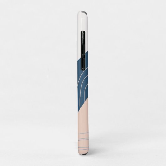 Moderne minimale abstracte geometrische blauw & ro Case-Mate iPhone case (Achterkant/links)