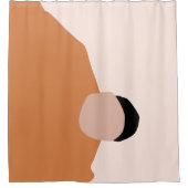 Moderne, minimale abstracte geometrische bruine ro douchegordijn (Voorkant)