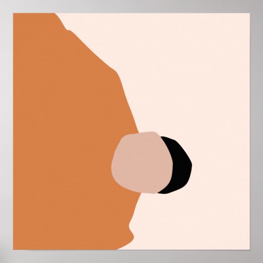 Moderne, minimale abstracte geometrische bruine ro poster (Voorkant)