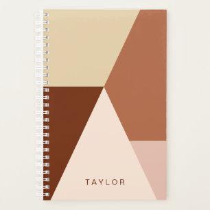 Moderne minimale abstracte geometrische cappuccino planner
