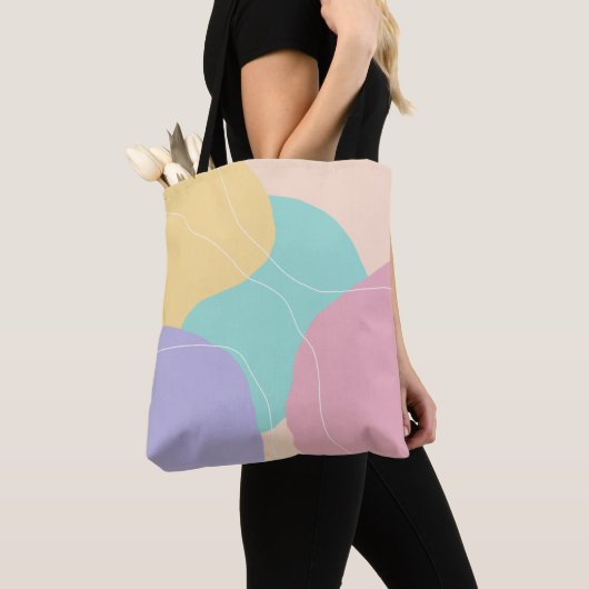 Moderne minimale abstracte geometrische ijskleuren tote bag (Dichtbij)