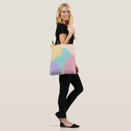 Moderne minimale abstracte geometrische ijskleuren tote bag (Op model)