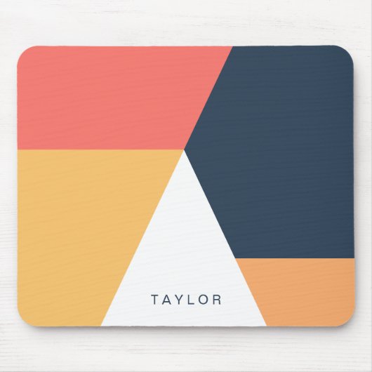 Moderne, minimale abstracte geometrische oranje ma muismat (Voorkant)