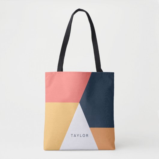 Moderne, minimale abstracte geometrische oranje ma tote bag (Voorkant)