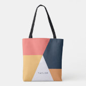 Moderne, minimale abstracte geometrische oranje ma tote bag (Achterkant)