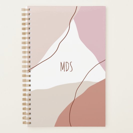 Moderne minimale abstracte geometrische pastelkleu planner (Voorkant)