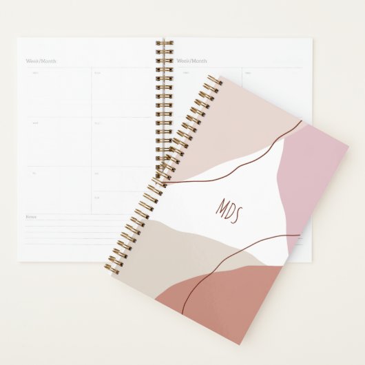 Moderne minimale abstracte geometrische pastelkleu planner (Display)