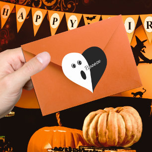 Moderne, minimale Abstracte Ghost Halloween Hart Sticker