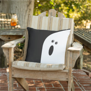 Moderne, minimale Abstracte Ghost Halloween Lumb Buitenkussen