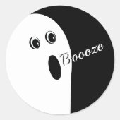 Moderne, minimale Abstracte Ghost Halloween Ronde Sticker (Voorkant)