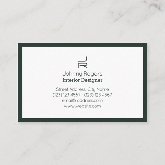 Moderne minimale abstracte initialen logo visitekaartje (Achterkant)