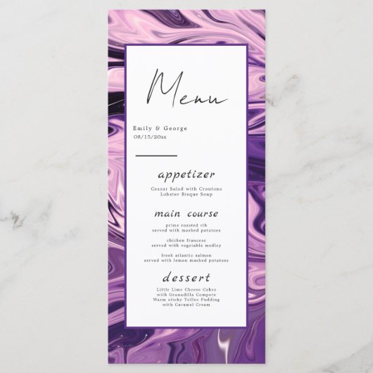 Moderne minimale Abstracte kalligrafie Menu (Voorkant)