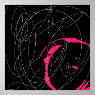 Moderne minimale abstracte krabbel poster