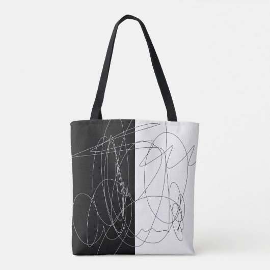 Moderne minimale abstracte krabbel tote bag (Achterkant)