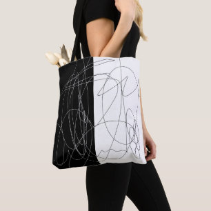 Moderne minimale abstracte krabbel tote bag