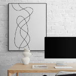 Moderne, minimale Abstracte lijntekening Poster<br><div class="desc">Eenvoudige,  maar elegante abstracte lijnkunst tekening in zwart-wit.</div>