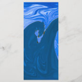 Moderne minimale Abstracte marinesblauwe golven Menu (Achterkant)