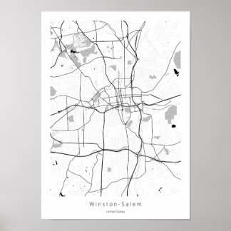Moderne, minimale Abstracte plattegrond Winston-Sa Poster