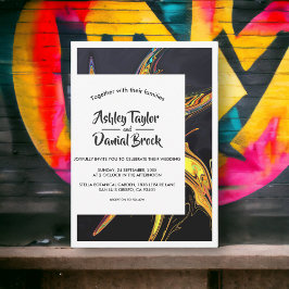 Moderne minimale Abstracte Typografie Elegant Wedd Kaart