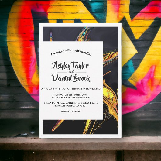 Moderne minimale Abstracte Typografie Elegant Wedd Kaart