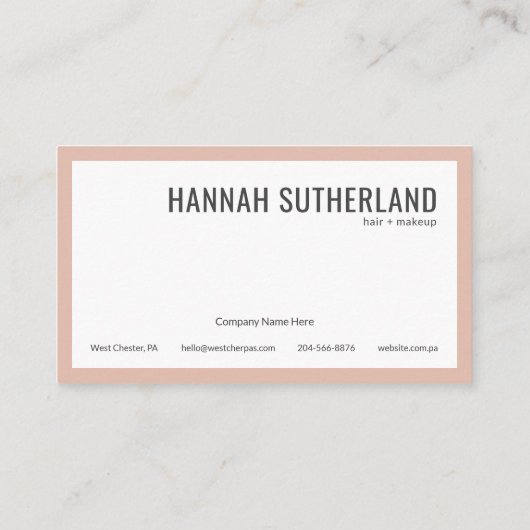 Moderne, minimale Abstracte typografie Visitekaartje (Achterkant)