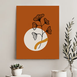 Moderne, minimale Abstracte vormen en Plant Imitatie Canvas Print