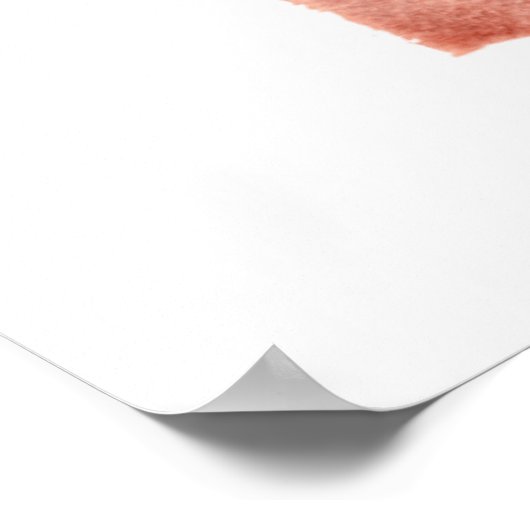 Moderne, minimale Abstracte Waterverf blauwe sepia Poster (Hoek)