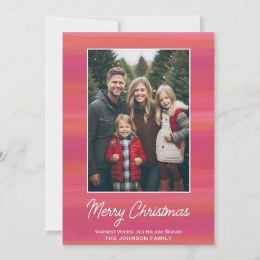 Moderne minimale Abstracte Waterverf Verticale fot Feestdagenkaart (Voorkant)