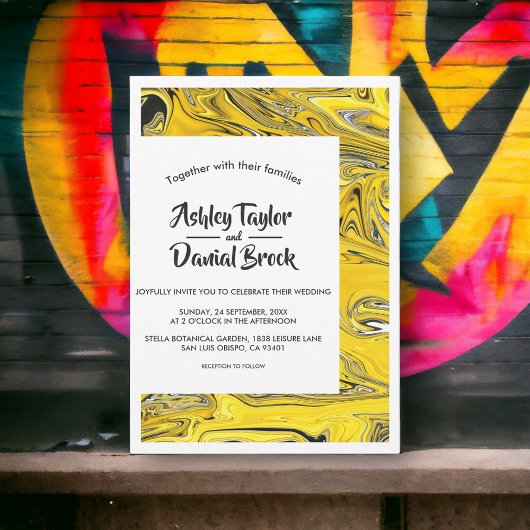 Moderne minimale Abstracte zwarte gouden verfbruil Kaart