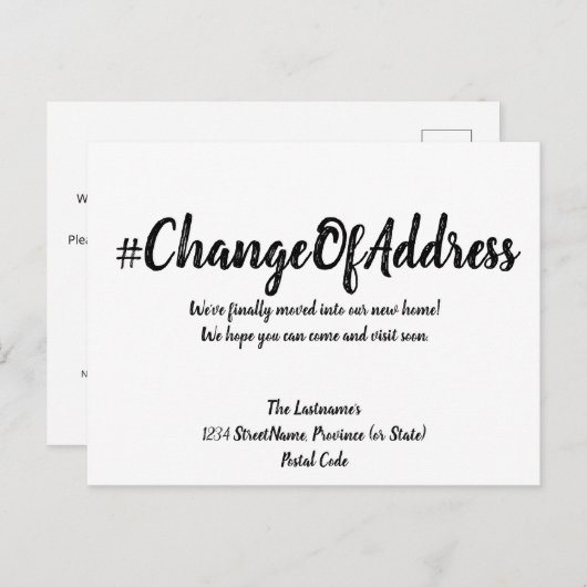Moderne minimale adreswijziging briefkaart (Voorkant / Achterkant)
