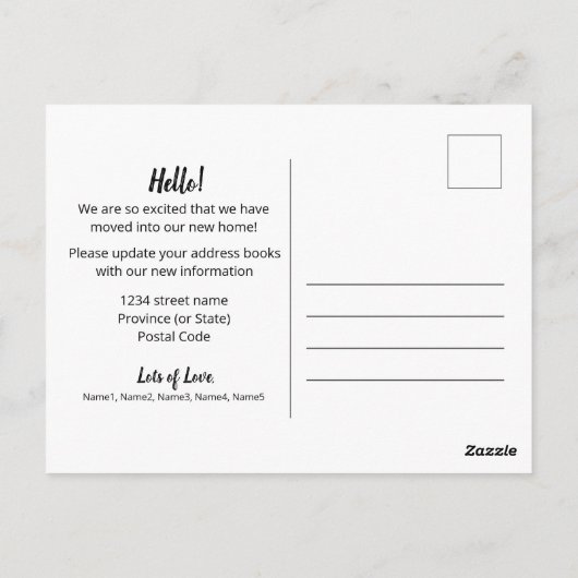 Moderne minimale adreswijziging briefkaart (Achterkant)