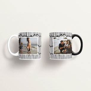 Moderne minimale afbeelding 2 foto zwart-wit koffiemok