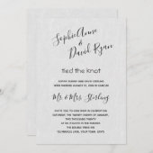 Moderne minimale afhandeling na huwelijk kaart (Voorkant / Achterkant)