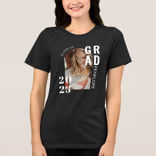 Moderne minimale Afstudeerder Typografie Klasse va Tri-Blend Shirt (Voorkant)