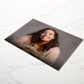 Moderne minimale Afstuderen 2 Foto Gold Foil Invit Folie Uitnodiging (Gedraaid)