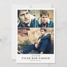 Moderne minimale Afstuderen 3 Fotoaankondiging Kaart