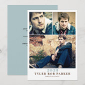 Moderne minimale Afstuderen 3 Fotoaankondiging Kaart (Voorkant / Achterkant)