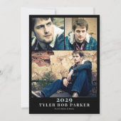 Moderne minimale Afstuderen 3 Fotoaankondiging Kaart (Voorkant)