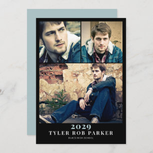 Moderne minimale Afstuderen 3 Fotoaankondiging Kaart