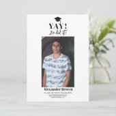 Moderne minimale Afstuderen foto aankondiging (Staand voorkant)