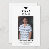 Moderne minimale Afstuderen foto aankondiging (Voorkant / Achterkant)