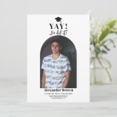 Moderne minimale Afstuderen foto aankondiging (Staand voorkant)