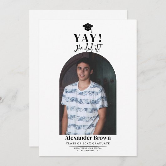 Moderne minimale Afstuderen foto aankondiging (Voorkant / Achterkant)