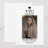 Moderne minimale Afstuderen foto aankondiging (Voorkant / Achterkant)