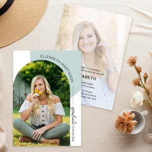 Moderne minimale Afstuderen foto van 2 boogstralen Aankondiging